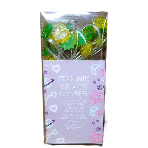 Pineapple LED String Lights 10 count Battery Power DIY Wreath, Crafts, Party - Picture 3 of 3